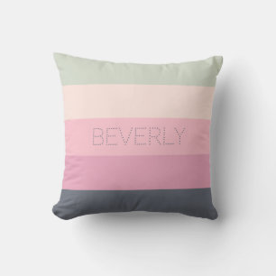 Coussin Pastel Grey Rose Vert 5 Couleurs Nom personnalisé