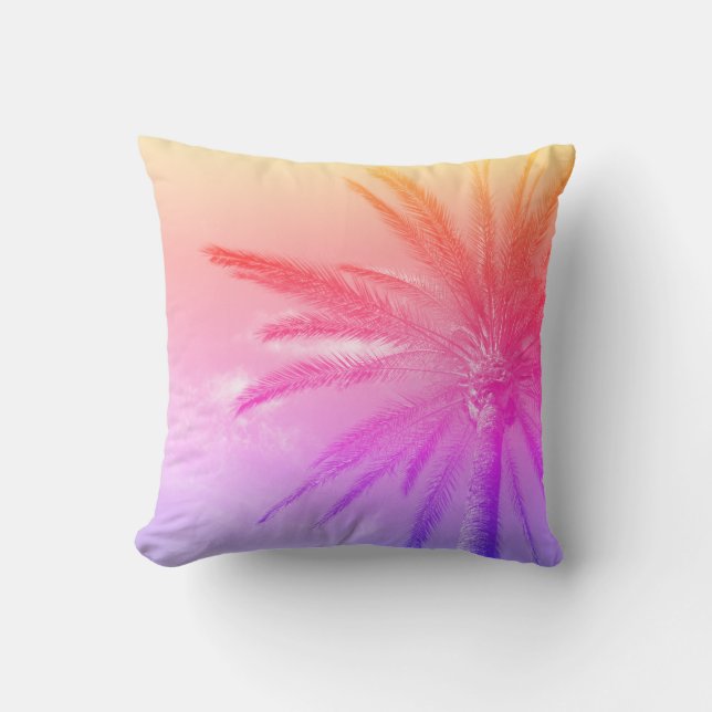 Coussin Pastel Palm Tree Funky été (Recto)