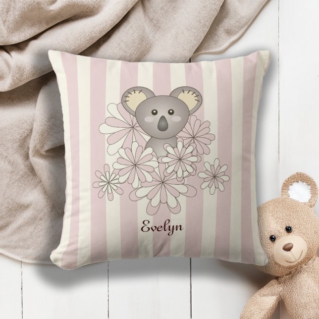 Coussin Pastel Pink Cute Baby Koala Ours Chambre pour enfa (Créateur téléchargé)