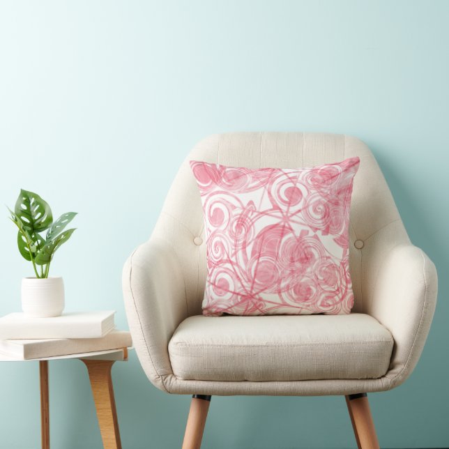 Coussin Pastel Red Spirales et étoiles géométrique Abstrai (Chaise)