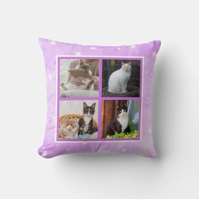 Coussin Pastels avec étoiles Animaux de compagnie Photo (Recto)