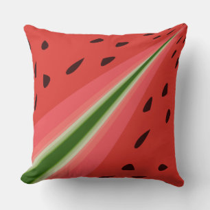 Coussin Pastèque juteuse délicieuse mûre avec motif de gra