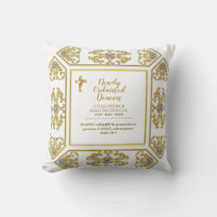 Coussin Pasteur prêtre nouvellement ordonné, le ministre D