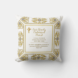 Coussin Pasteur prêtre nouvellement ordonné, le ministre D