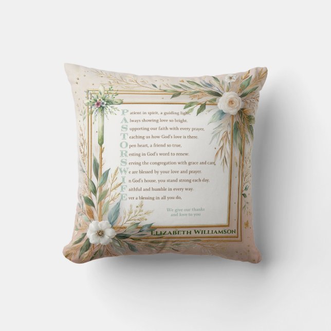 Coussin Pasteurs Femme Idées Cadeaux Poème Personnalisé Me (Recto)