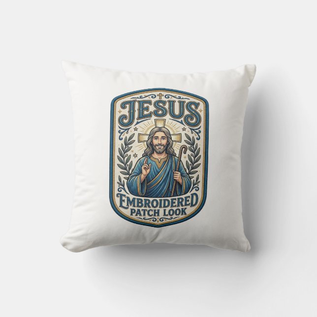 Coussin Patch brodé Jésus Regardez Patch brodé Jésus (Recto)