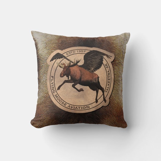 Coussin Patch Flying Moose Aviation (Recto)