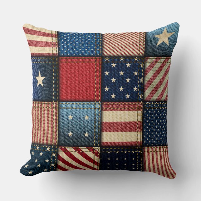 Coussin "Patchwork Americana" JETER PILLOW (Recto)