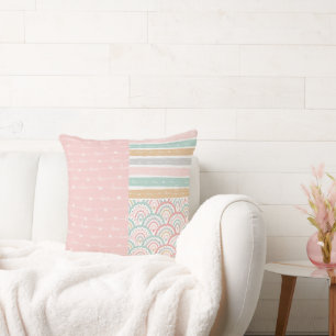 Coussin Patchwork Amour Coeur Rainbow Pastel Jeu d'oreille