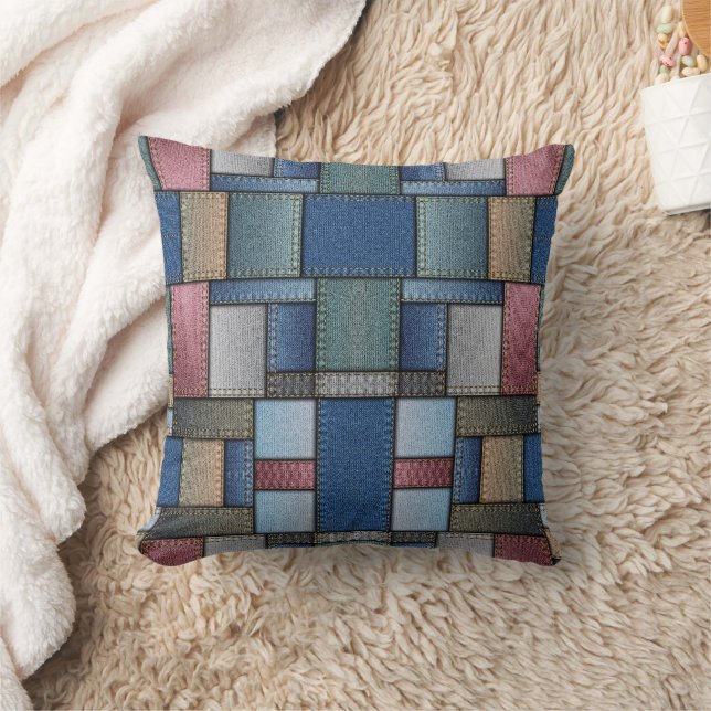 Coussin Patchwork Denim (Couverture)