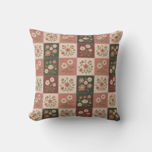 Coussin Patchwork floral rustique sans couture