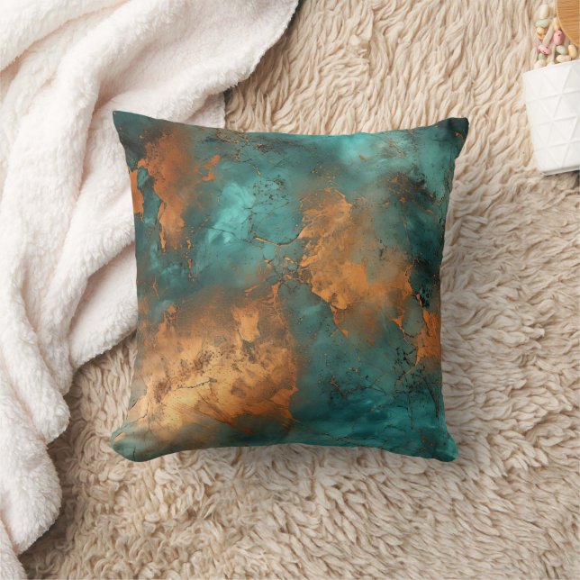 Coussin Patina de cuivre métallique rustique (Couverture)