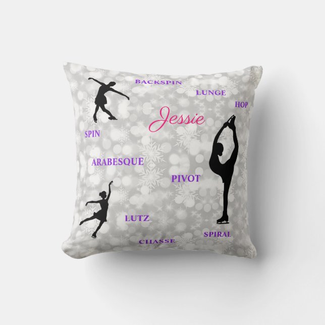 Coussin Patinage artistique Typographie du flocon de neige (Recto)