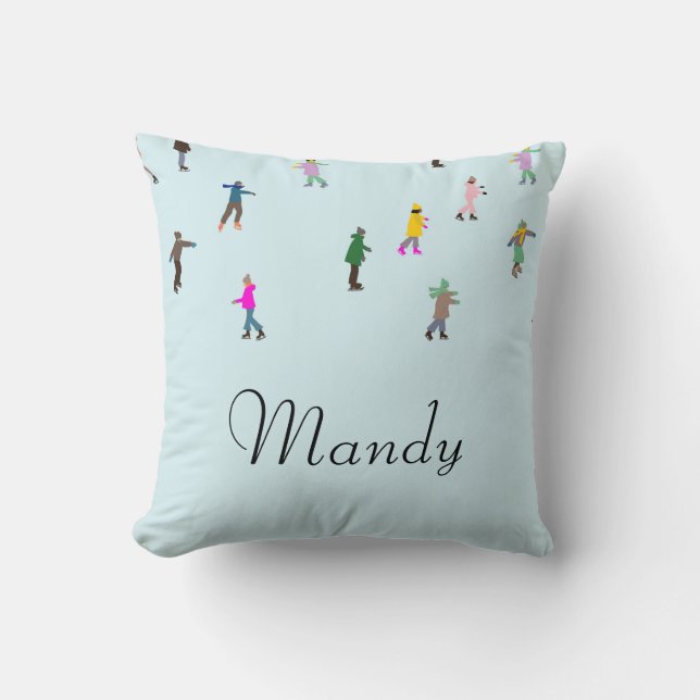 Coussin Patineuse Sur Glace Sur Lac │ patinage sur glace N (Recto)
