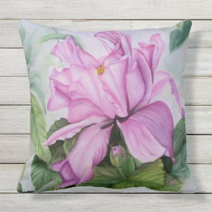 COUSSIN PATIO TROPICAL À FLEURS D'ORCHIDES TROPICALES ROSE