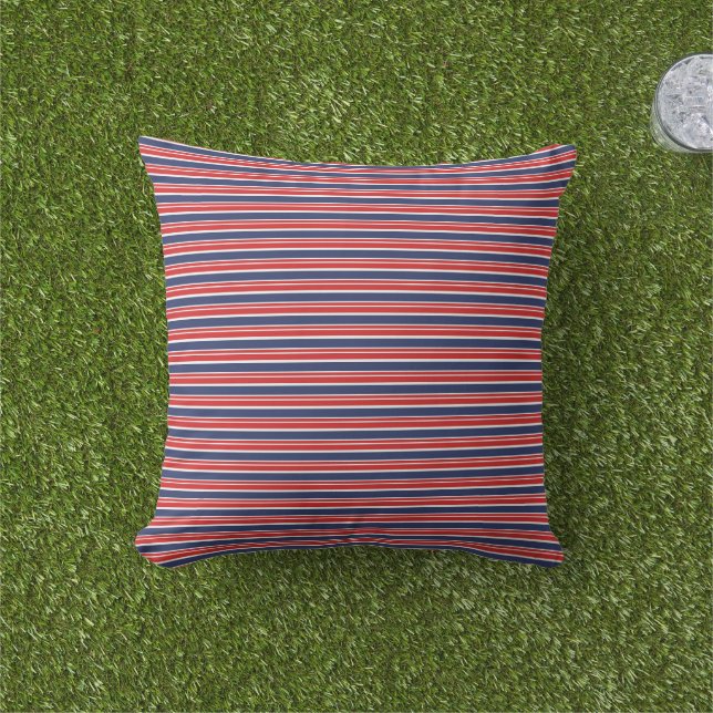 Coussin Patriotic Stripes Outdoor Pillow (Herbe)