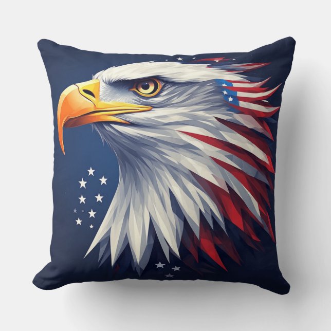 Coussin Patriotic USA eagle full of pride and strength (Recto)