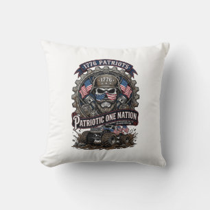 Coussin Patriotique 1776 Hors Route Crâne Camion Monstre L