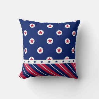 Coussin Patriotique All Stars Stripes Rouge Blanc Bleu USA