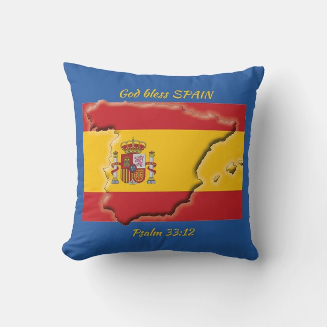 Coussin Patriotique DIEU BÉNÉFICIE ESPAGNE (Recto)
