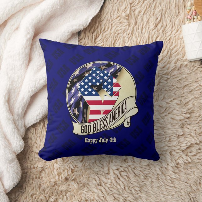 Coussin Patriotique DIEU BÉNISSE L'AMÉRIQUE (Couverture)