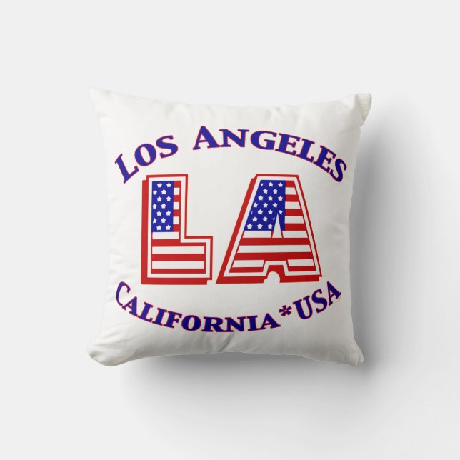Coussin patriotique Los Angeles USA (Recto)