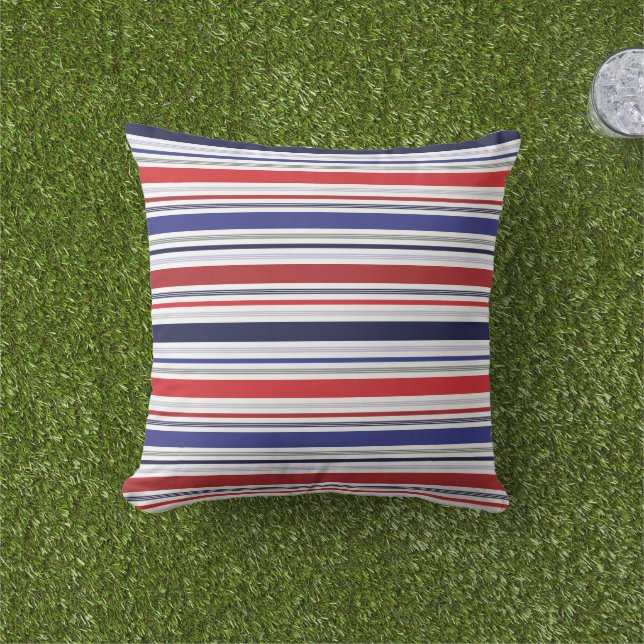 Coussin Patriotique moderne Rouge Bleu Bleu (Herbe)