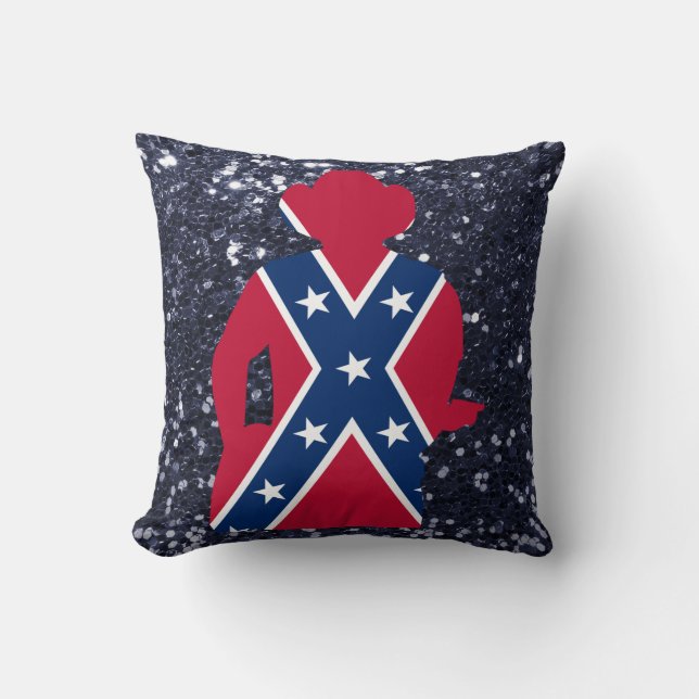 Coussin Patriotique rouge blanc et bleu guitariste (Recto)