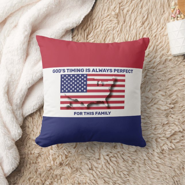 Coussin PATRIOTIQUE USA AMERICAN FLAG Personnalisé Nom de  (Couverture)