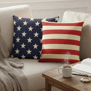 Coussin Patriotisme polyvalent : Étoiles et rayures révers