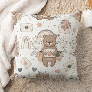 Coussin Patron de fête prénatale Ourson Neutre