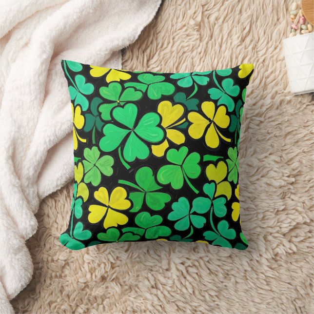 Coussin Pattern St. Patrick's Day Clovers (Couverture)