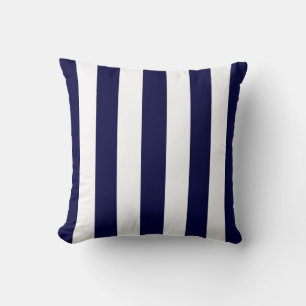 Coussin Patters de Navy Blue and White Extra Large Stripe