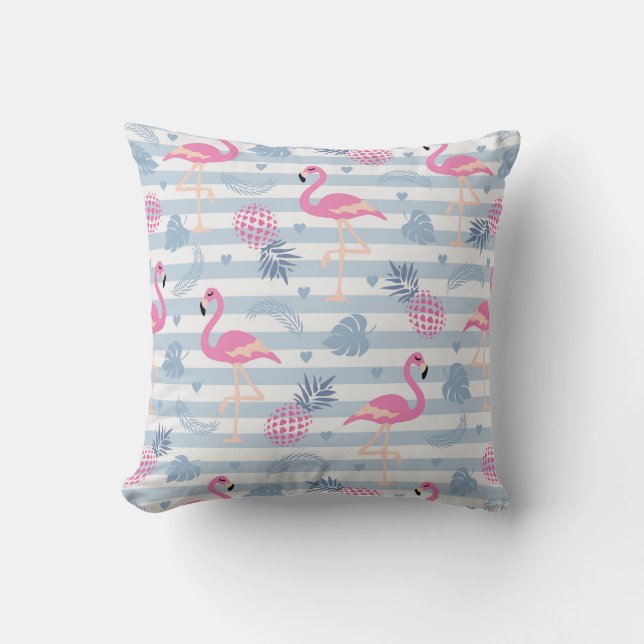 Coussin Patters de Whimsical Flamingo et Pineapple (Recto)