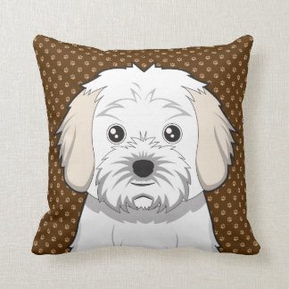 Coussin Pattes de bande dessinée de chien de Cavachon
