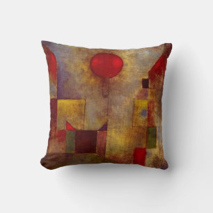 Coussin Paul Klee Ballons rouges Art coloré Abstrait