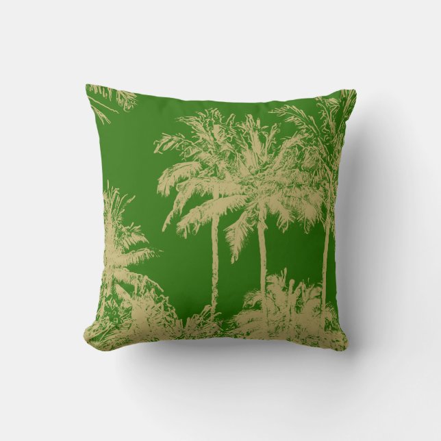 Coussin Paumes peu précises hawaïennes de plage de Makena (Recto)
