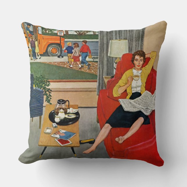Coussin Pause-café de matin (Recto)