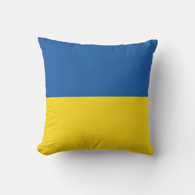 Coussin Pavillon bleu jaune Ukraine zippé (Recto)