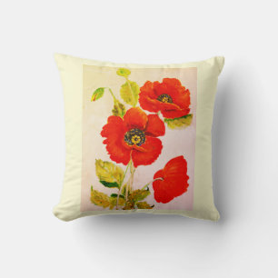 Coussin Pavot rouge