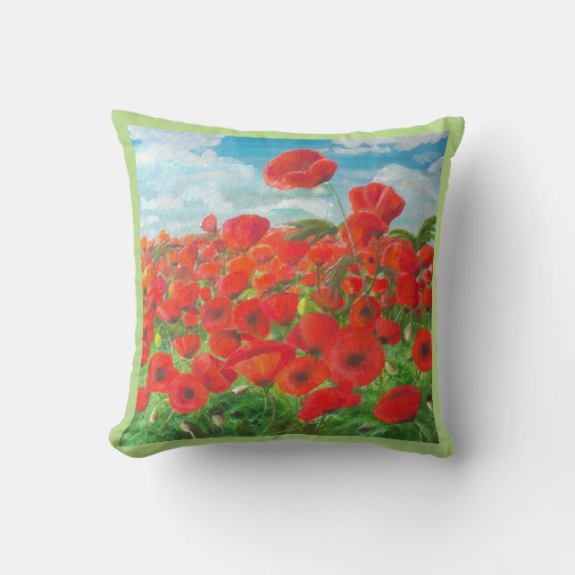 Coussin Pavots des montagnes (Recto)