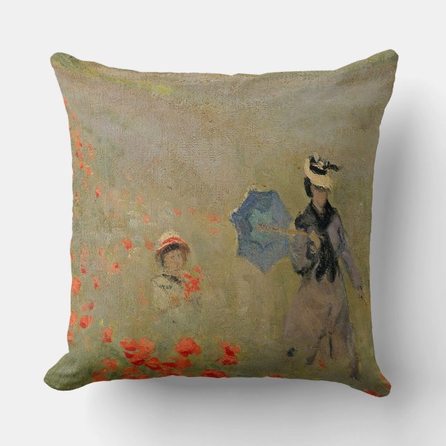 Coussin Pavots sauvages de Claude Monet |, près (Recto)