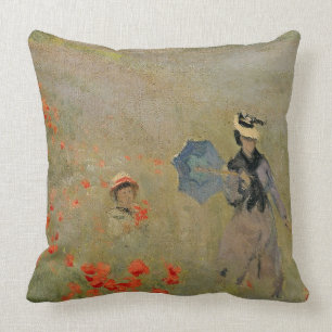 Coussin Pavots sauvages de Claude Monet  , près