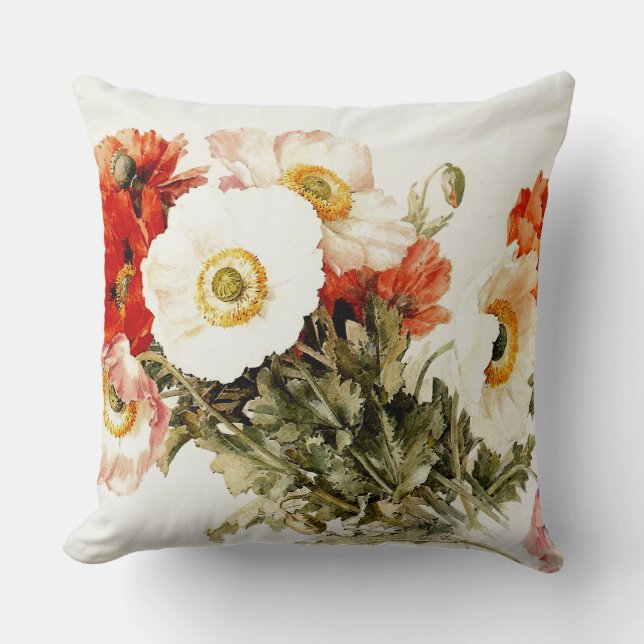 Coussin Pavots vintages (Recto)