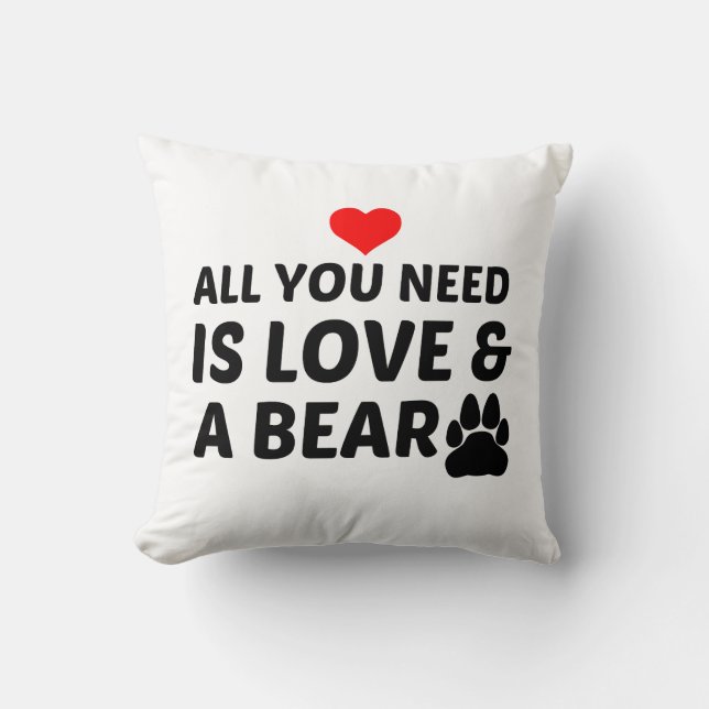COUSSIN PAW D'OURS ET AMOUR (Recto)
