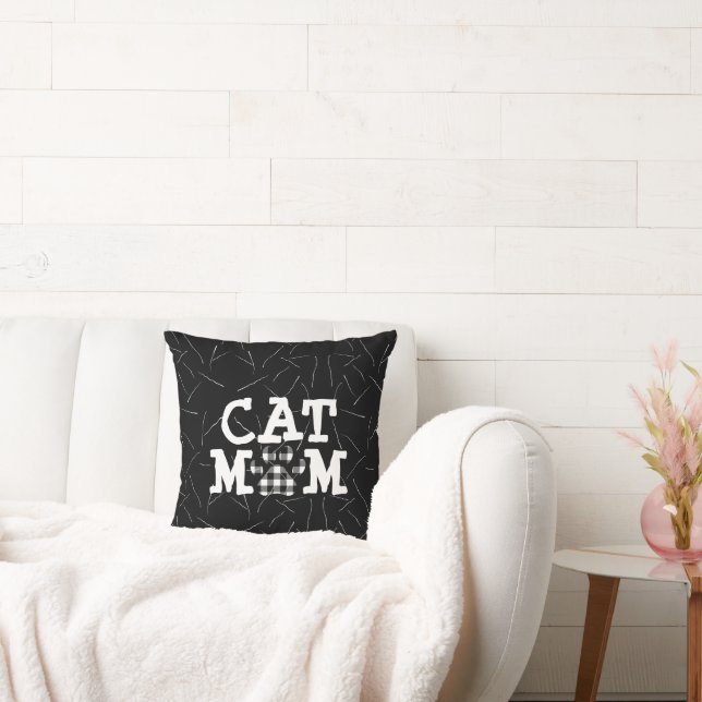 Coussin Pawprint maman chat avec poils de chat (Canapé)