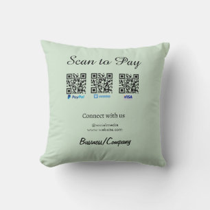 Coussin paypal venmo carte visa scan pour payer QR médias 