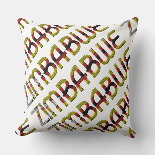 Coussin Pays africain de Zimbabwe Flag Typografy (Recto)