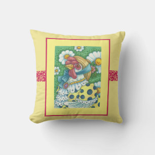 COUSSIN PAYS ALORS, POLKA DOT POULET JETER PILLOW JAUNE