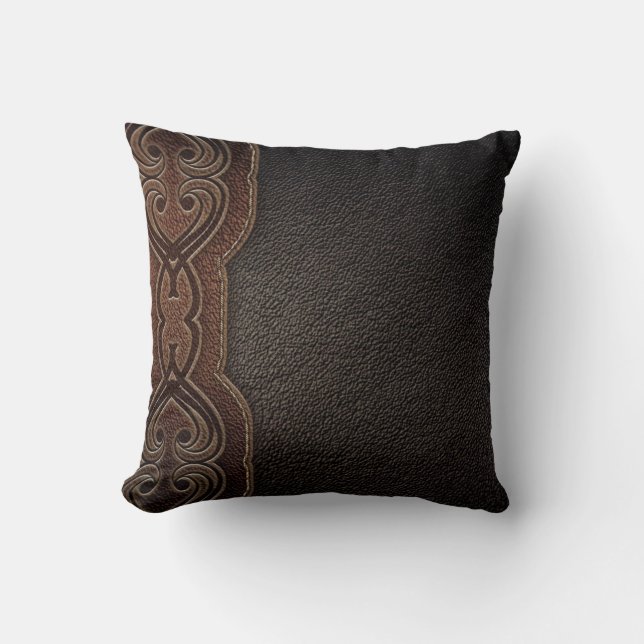 Coussin Pays occidental de cowboy de brun rustique de mode (Recto)